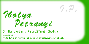 ibolya petranyi business card